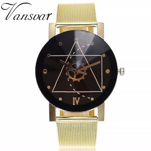 Unisex Rose Gold Gear Luxury Style Watches