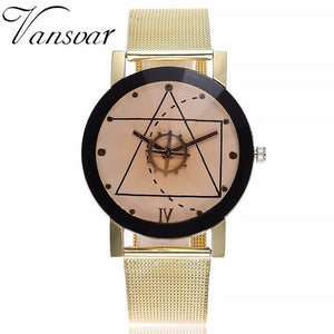 Unisex Rose Gold Gear Luxury Style Watches