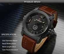 Load image into Gallery viewer, Naviforce Military Sport Men&#39;s Leather Watch