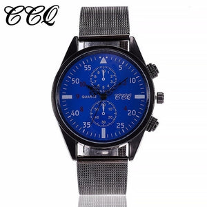 CCQ  Men's Stainless Steel Analog Quartz Wristwatch