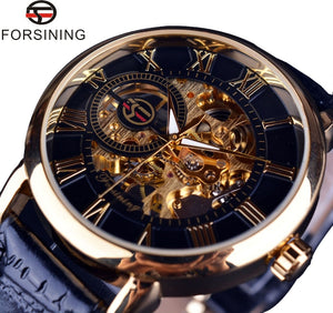 Forsining 3d Design Gold Watch