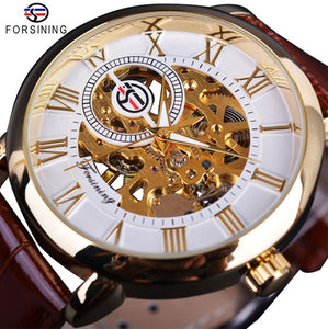 Forsining 3d Design Gold Watch